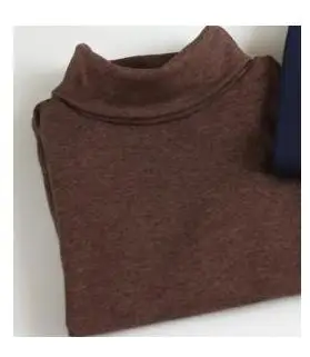 fleece coffee Г. Зимняя детская одежда плотные флисовые пуловеры унисекс с длинными рукавами, футболки для мальчиков и девочек, детские футболки, топы - Цвет: fleece coffee