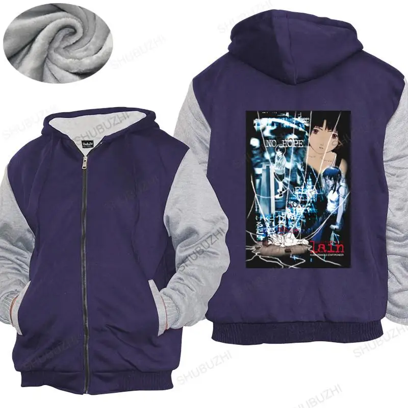 

Men Cotton hoodies winter Brand warm coat Serial Experiments Lain warm coat Funny Comfortable Men hoodies unisex thick hoody