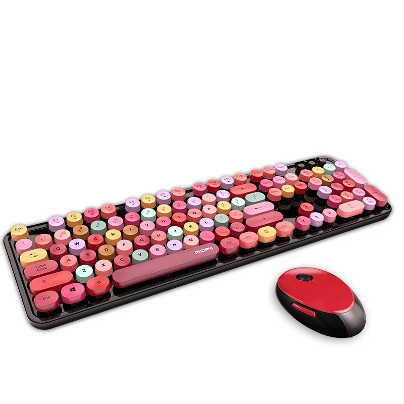 

Comb 2.4G Wireless Keyboard Mouse Set for Computer Laptop Nootebook Gril Keyboard Mechanical Feel 104 Keys Keyboard Comb