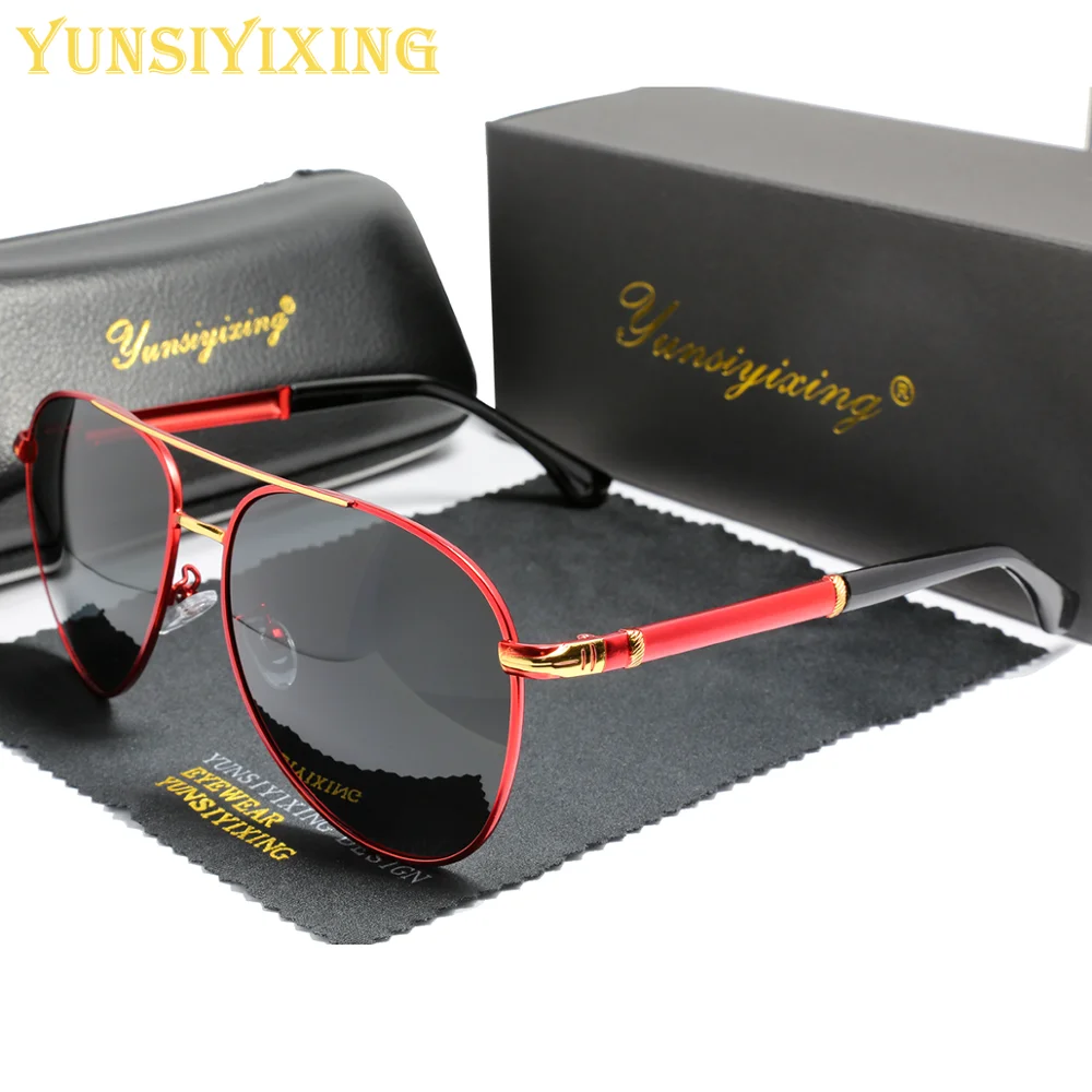 Мужские металлические солнцезащитные очки YSYX поляризованные линзы в стиле
