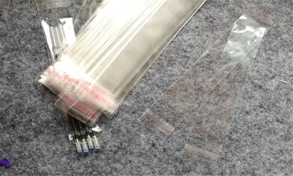 1000pcs 3cm Wide Transparent Self Sealing Plastic Bags Gift Jewelry Packaging Bag Cellophane Long Pen Pencil Bag Slender Bag