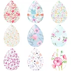 TAFREE Красочная картина цветочный узор 18x25 мм Ручная работа в форме капли стеклянный кабошон купол ювелирные изделия с плоской спинкой FL197