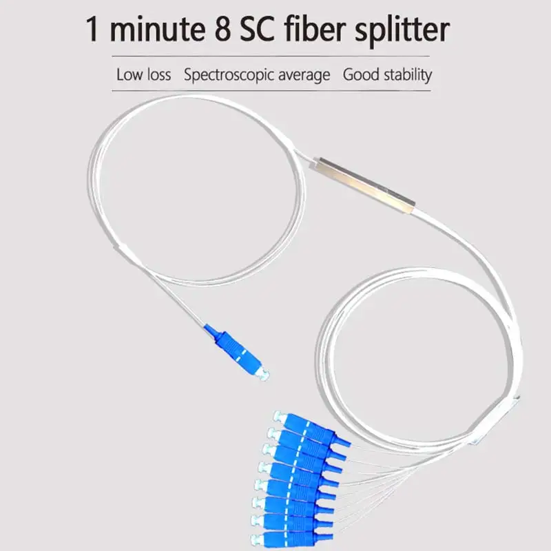 10 Pcs Nieuwe SC-PC Enkele Modus PLC Fiber Splitter1x8 0.9mm Kale Glasvezel Mini Stalen Buis Bundel Connector Gratis Supermicro