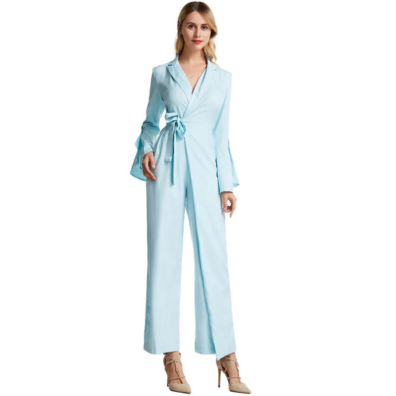 Модный темпераментный комбинезон из двух частей с асимметричным Расклешенным