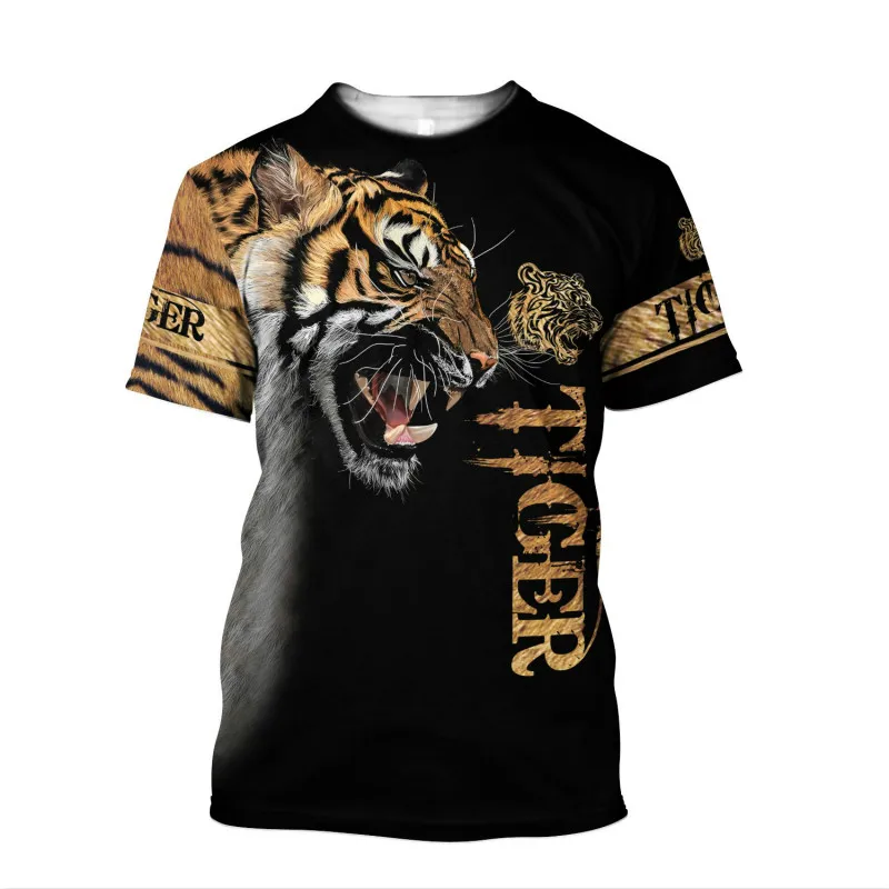 

Summer Men's Tiger Skin 3D Printing T-shirt Harajuku Casual Fashion Short Sleeve Shirt Top Unisex 2021