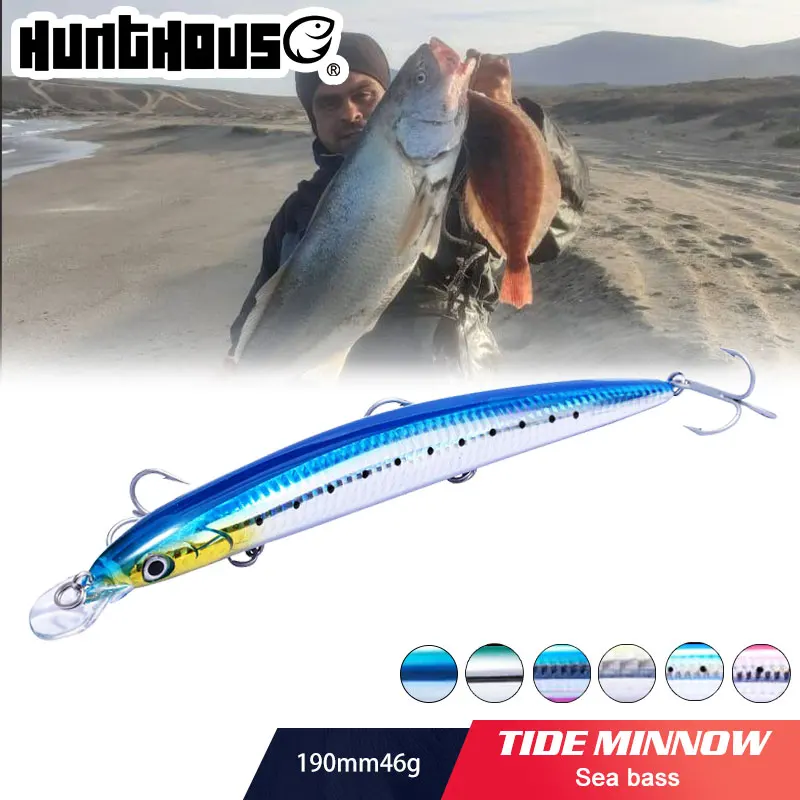 Hunthouse рыболовная приманка Tide Slim Minnow длинные отливки 190 мм 46 г медленная затонувшая