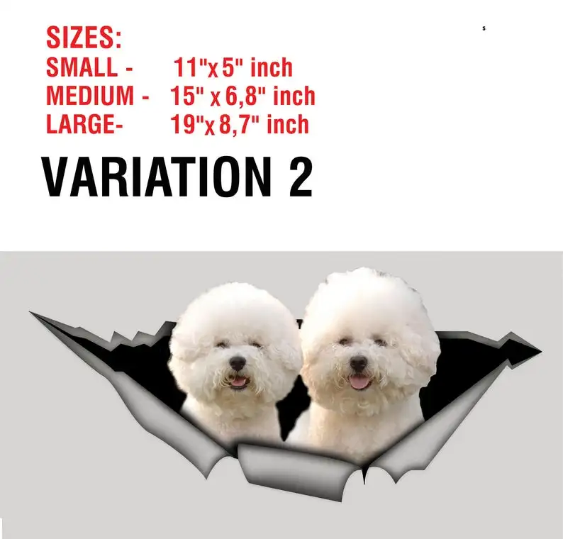 

2021 Bichon frise car Decal, Bichon frise sticker ,pet Decal, dog decal, Car Decal, funny decal, Laptop Decal, 3D sticker