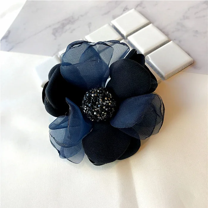 Blue Brooch I-Remiel ткань кристалл большая Цветочная Брошь булавка для женщин рубашка шаль кардиган костюм ювелирные изделия Ткань Искусство Camisas женские аксессуары - Окраска металла: Blue Brooch