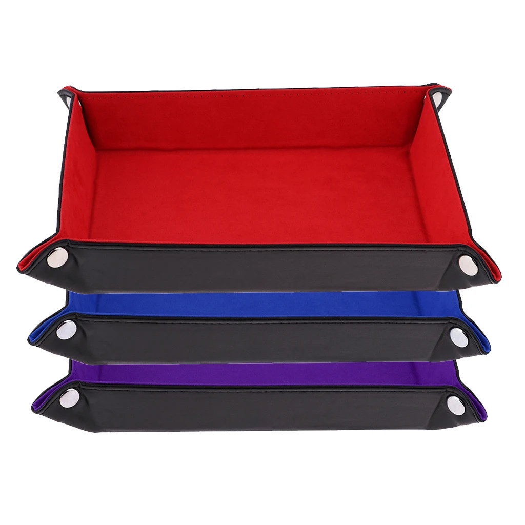 

Dice Tray,Dice PU Leather Folding Square Tray for RPG, DND, Other Dice Games and StorageEasy to Carry
