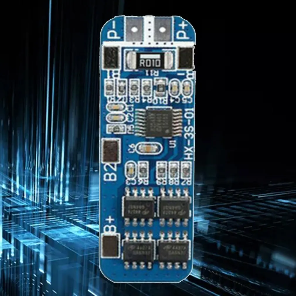 Защитная плата зарядного устройства для литиевых батарей 3S 10A Bms модуль зарядки