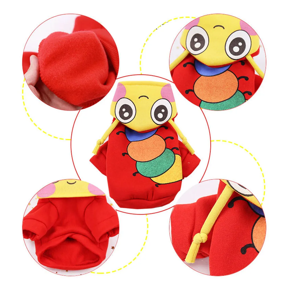 Толстовки с мультяшными животными для собак зимнее флисовое пальто костюм