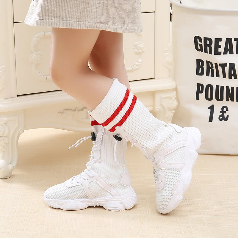 Новинка 2020 детские вязаные ботинки Koovan высокие для девочек Длинные весенне