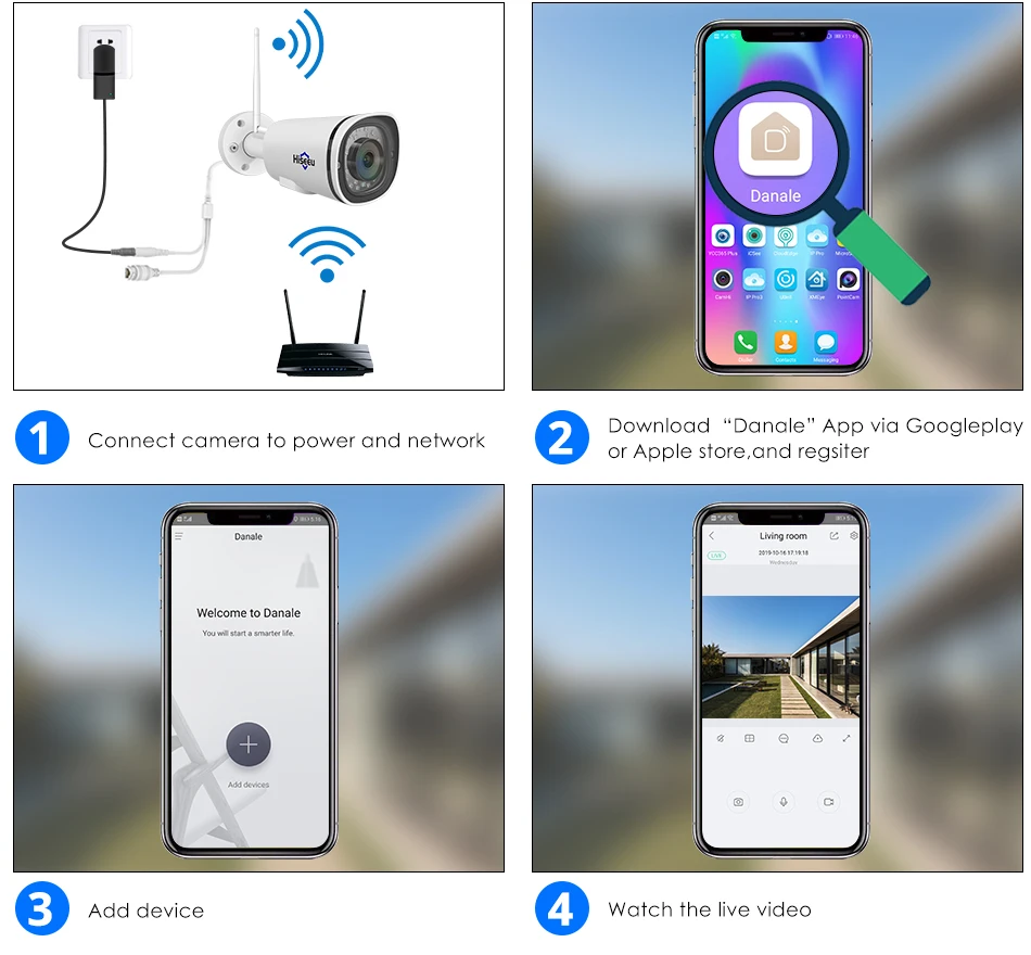Hiseeu Беспроводная 4K IP камера WIFI наружная ONVIF Водонепроницаемая 8MP 5MP 4MP 2MP sd карта