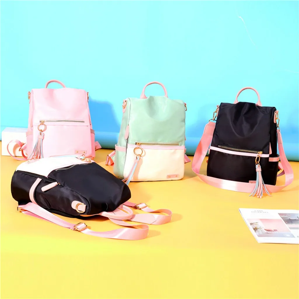 

Fashion Backpacks for Women 2019 New Ladies Mixed Color Oxford Waterproof bag Tote Shoulder Backpack Bags plecaki damskie