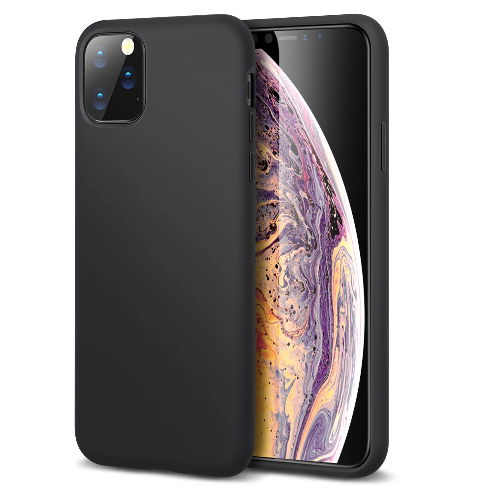 Black ESR жидкий силиконовый резиновый чехол для iPhone 11 Pro Max Yippee цветной мягкий чехол для iPhone 11 противоударный чехол для iPhone 11 Pro - Цвет: Black