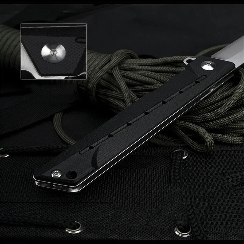 

4 Style D2 Blade T-Point G10 Handle Folding Knife Bearing Ball Tactical Knife Outdoor Camping Tool EDC Survival Pocket Knife