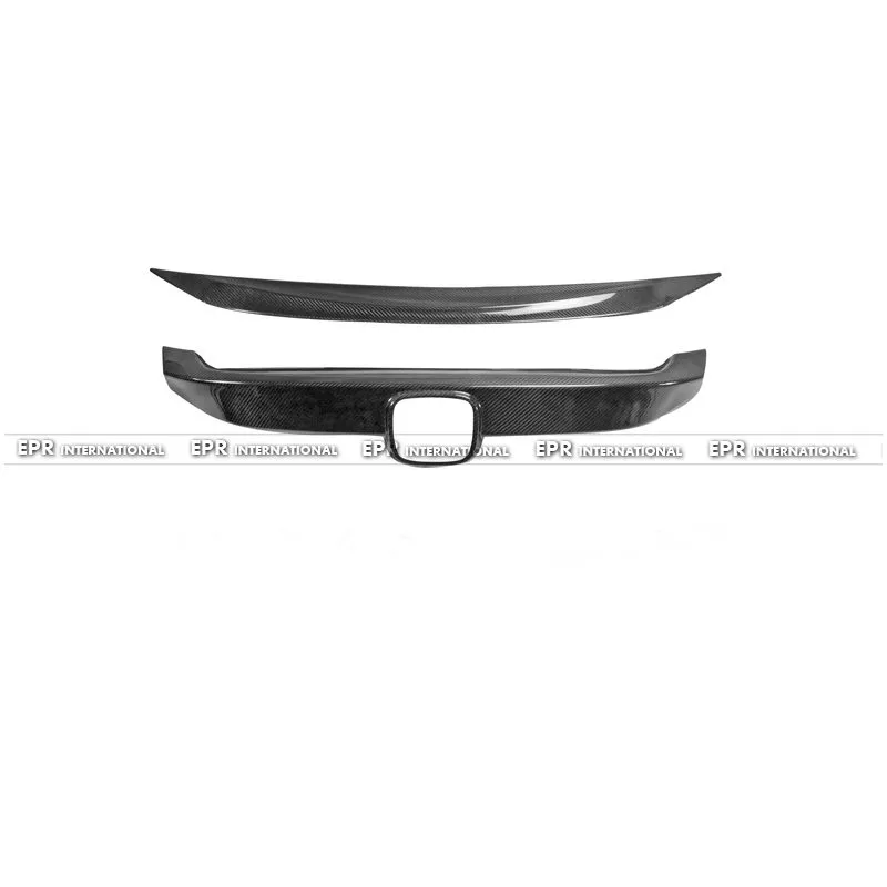 

Carbon Fiber Front Grill Cover Stick on Type + Front Lip Car styling Accessories Fit For 10th Generation Civic FC