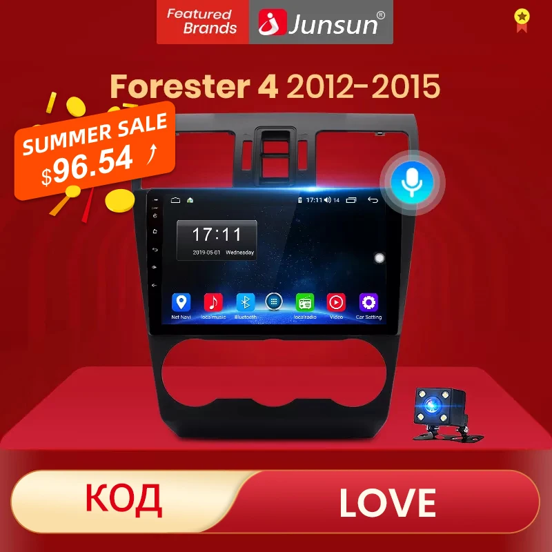 (код:RUMS1500) Junsun V1 Android 10 0 2G + 32G автомобиль радио Мультимедиа Видео плеер для Subaru Forester