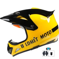 motorcycle helmet casco moto retro motorbike helmet light weight motocross face helmet with three gift matte black l yellow