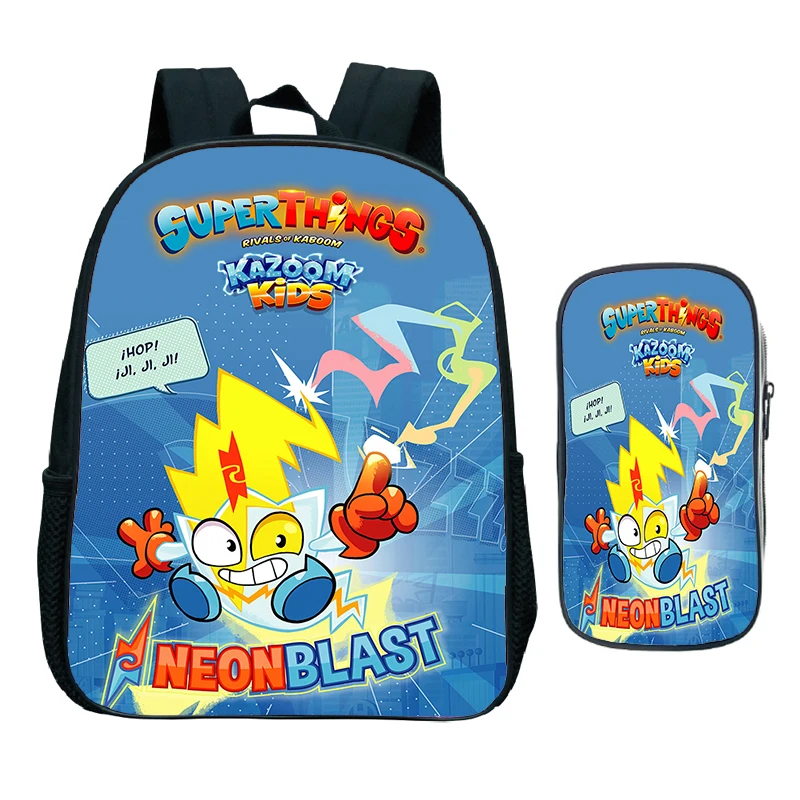 

2 Pcs/Set Superzings 8 Backpack Pen Bag Girls Boys Kindergarten Bookbag Kids MIni Bag Super Zings School Bags Cartoon Rucksack