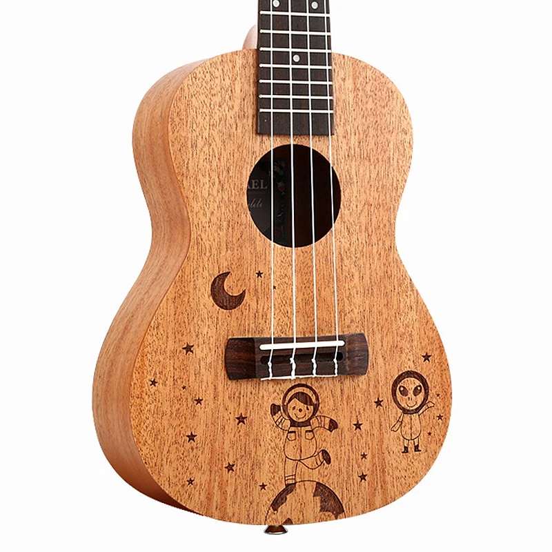 

Yael 23 Inch Concert Ukulele 4 String Hawaiian Mini Guitar Uku Spacewalk Pattern Acoustic Guitar Mahogany Rosewood Ukelele