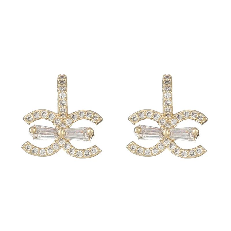 

Women's Jewelry S925 Silver Needle Celebrity AAA Zircon High Quality Exquisite Bowknot Everyday Small Artistic Women's Earrings