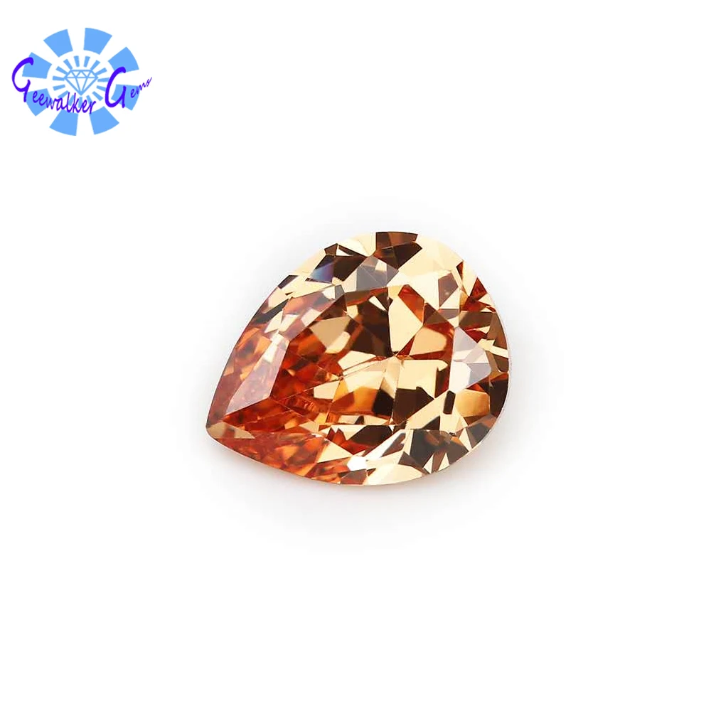 Высококачественные драгоценные камни AAA цвет шампанского форма груши кубический