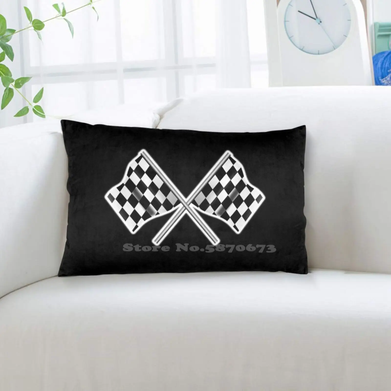 Гоночный автомобиль с Клетчатым флагом пересеченным автоспортом Win Winner чехлы