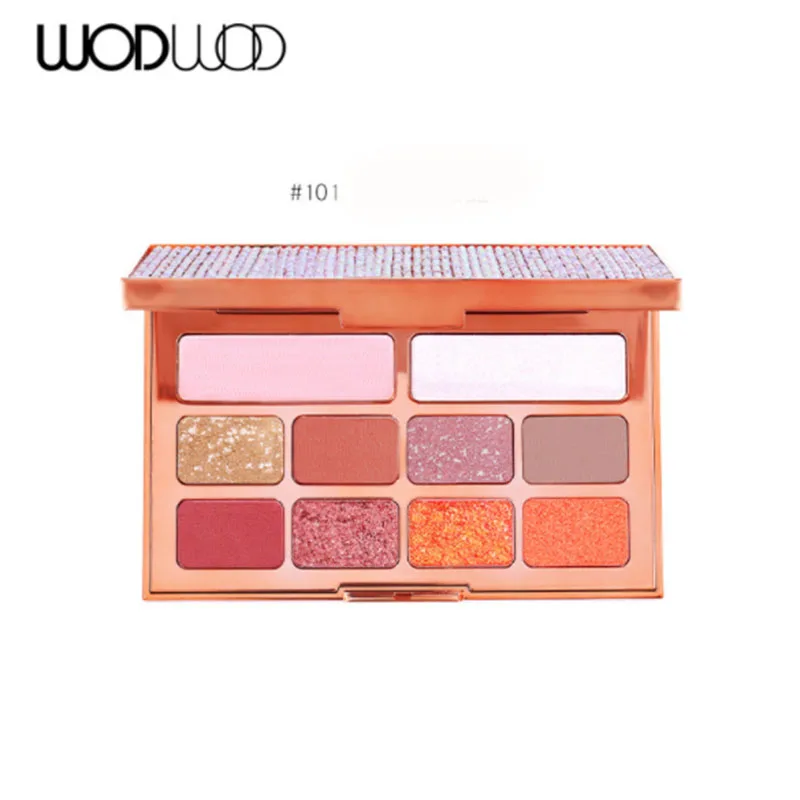 10 цветов Обнаженная Сияющие тени для век Палитра Водонепроницаемый Дымчатая