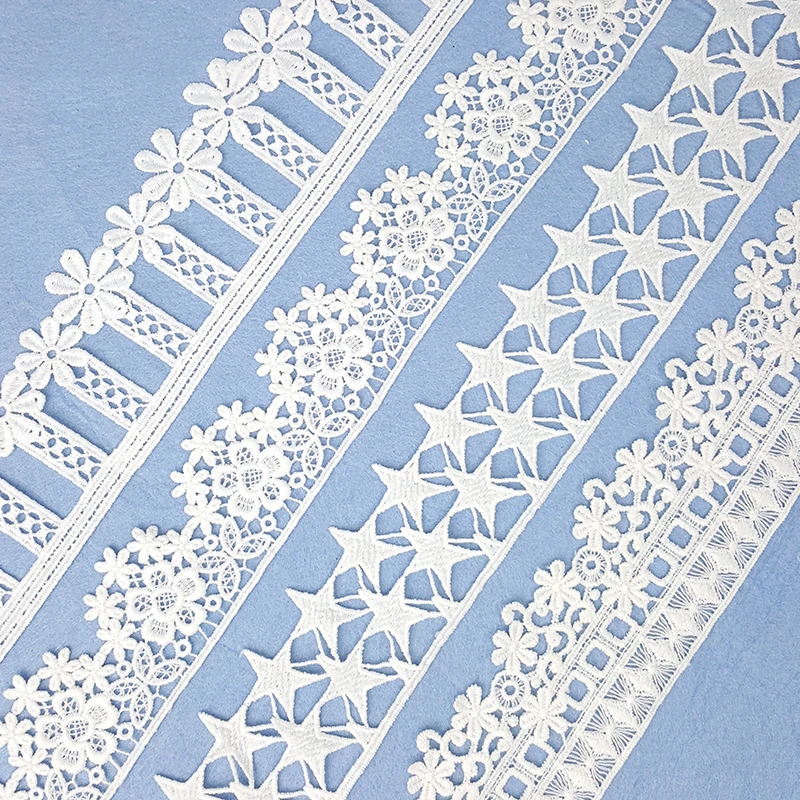 

10Yards Water soluble Milk Silk lace trim fabric ribbons DIY Garment Dress curtain accessorie lace fabric 2020