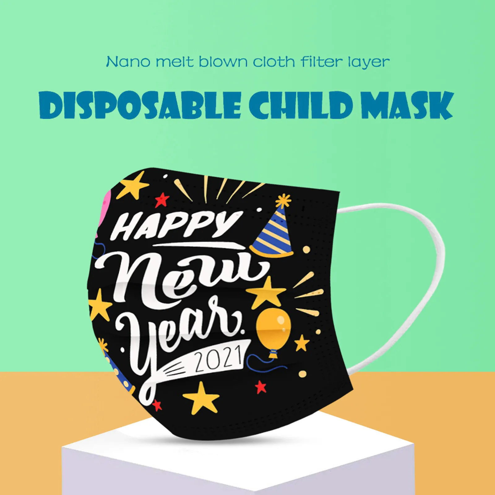 Шарф бандана 2021 счастливого Нового года одноразовые дыхательные аппараты для