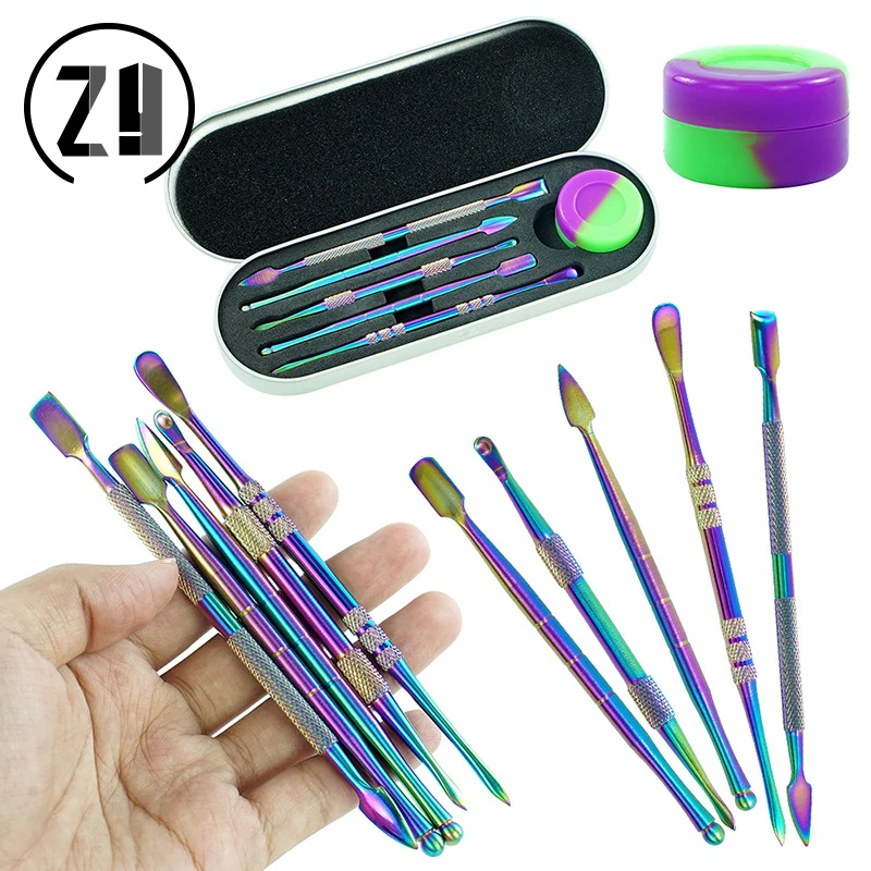 

Набор инструментов Dab из нержавеющей стали, металлические аксессуары для курения, радуга, серебро, Премиум качество, бесплатная доставка