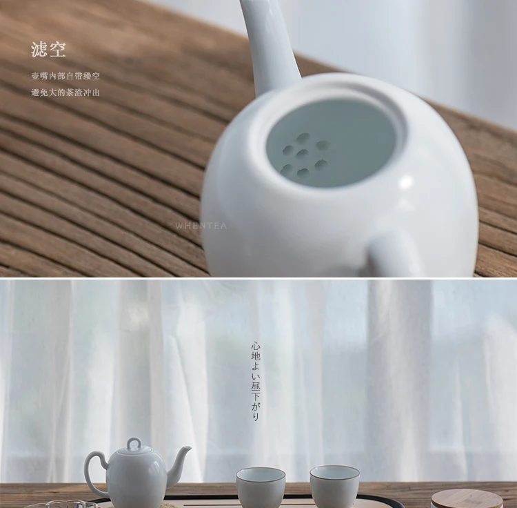 

White Chinese Tea Kettle Ceramic Large Porcelain Tea Infuser Pot Traditional Chinese Tea Set Vintage Teteras Drinkware EB50CH