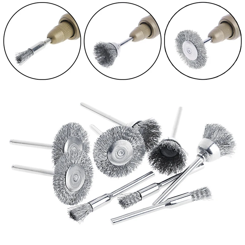 

Y1UD 9 Steel Brush Wire Wheel Brushes Die Grinder Rotary Electric Tool for Engraver