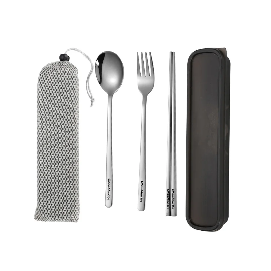 Портативный набор столовых приборов из нержавеющей стали 304 посуды для пикника