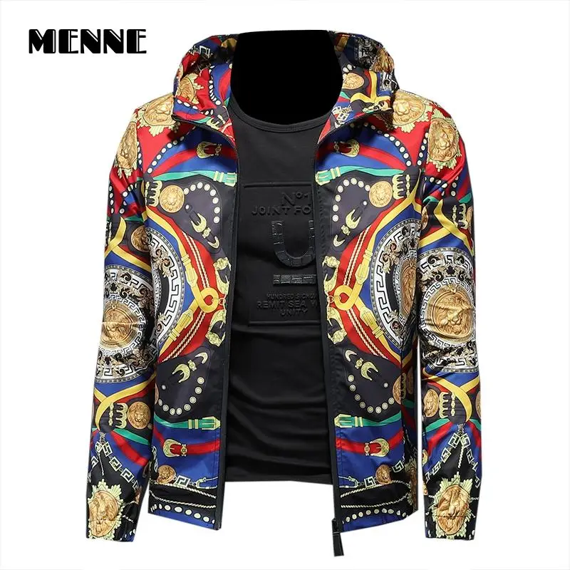

New arrival Spring Autumn slim hooded Male jacket classic Retro pint Men jacket zipper Casual jacket men