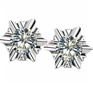 Роскошные серьги в виде снежинки серьги-гвоздики из синтетического камня форме