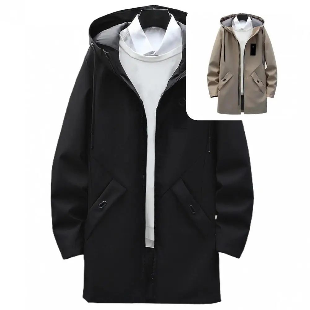 

Mid-length Fashion Business Casual Male Jacket Polyester Windbreaker Skin-friendly for Office