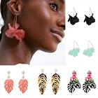 Разноцветные модные серьги из смолы в виде цветка, новые богемные висячие серьги в виде лепестков, ювелирные изделия, аксессуары для женщин, кольца для ушей, подарок