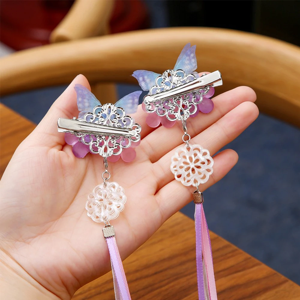 

Children Adult Hanfu Headdress Antique Hair Accessories Ancient Ornaments Tassel Butterfly Girl Fairy Hairpin Hairpin Clip