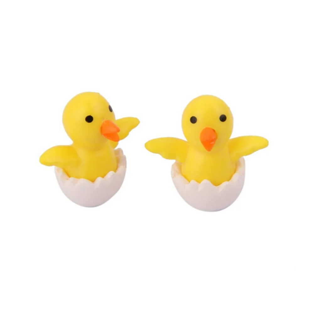 

2PCS/Set Cute Fairy Garden Mini Little Yellow Duck Resin Crafts Ducks Landscape Garden Ornament Miniature Dollhouse