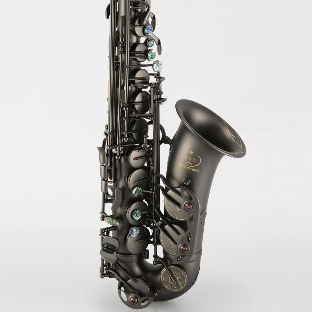 Альт саксофон Snd1991 EB латунный матовый черный E плоский Sax 802 клавиш древесный