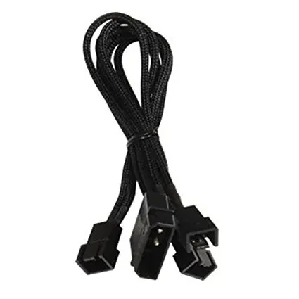 

Molex to 3 x 3 pin Fan 20cm Y Splitter Power Cable 12v Black Sleeved
