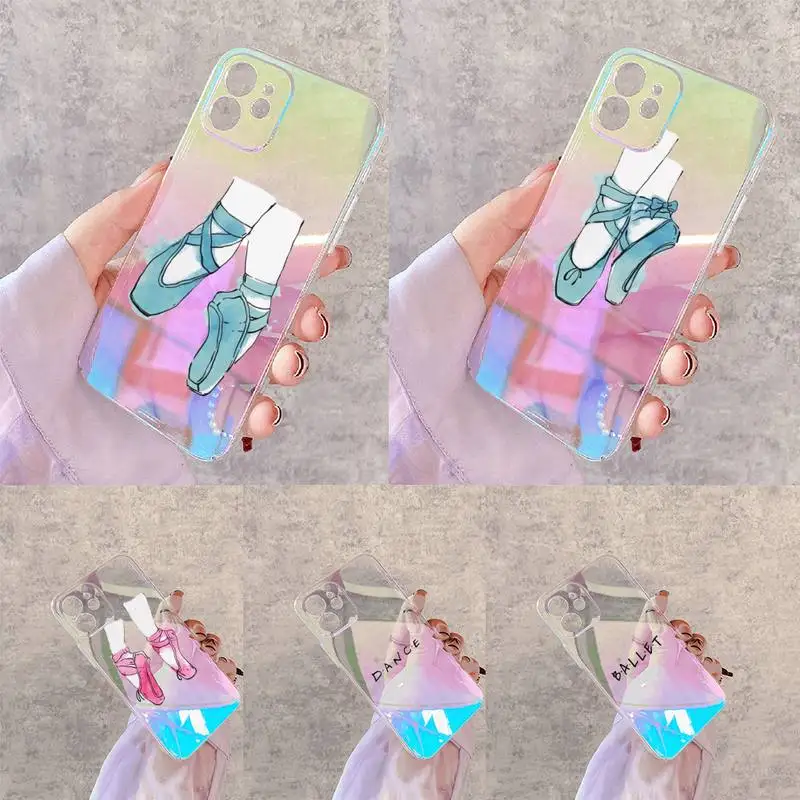 

cartoon art colorful ballerina Phone Case for iPhone xiaomi redmi 7 8 9 11 12 10 S X XS XR MINI Pro Max Plus laser Transparent