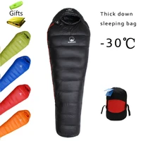 thickness for winter cold weather adult mummy 95 white goose down thermal sleeping bag camping hiking