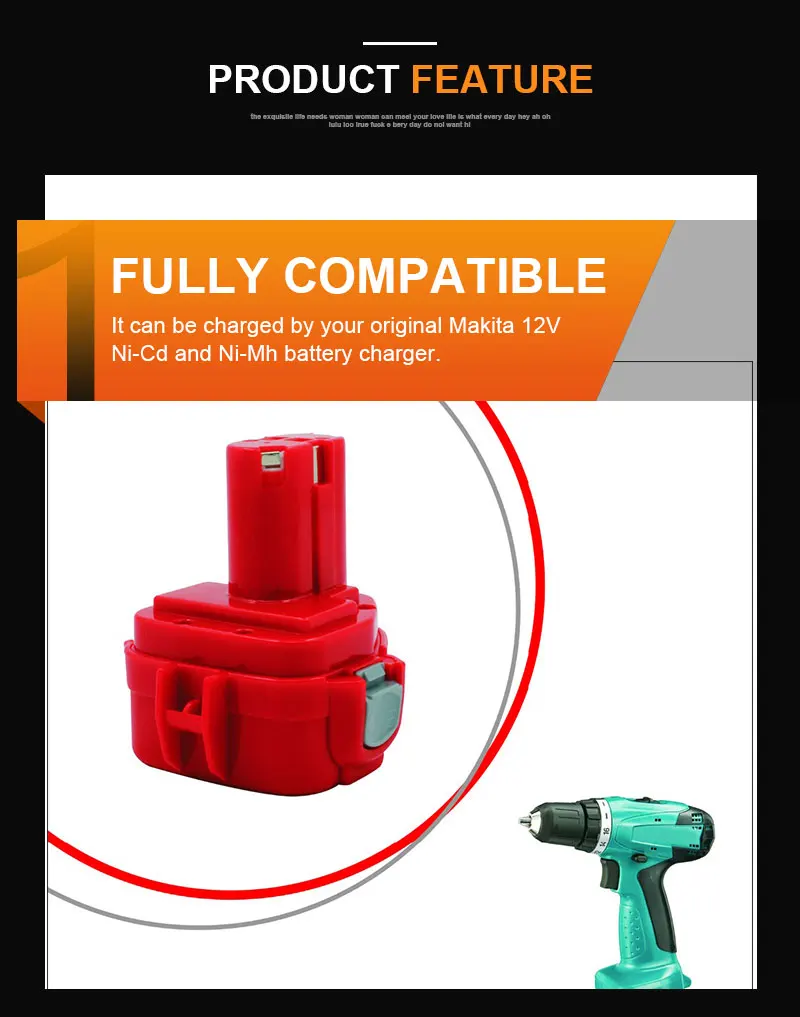 KINSUN Замена Мощность инструмент Батарея 12V 2.0Ah для беспроводная дрель makita отвертка PA12 1220 1222 192598-2 192681-5 6271DWE