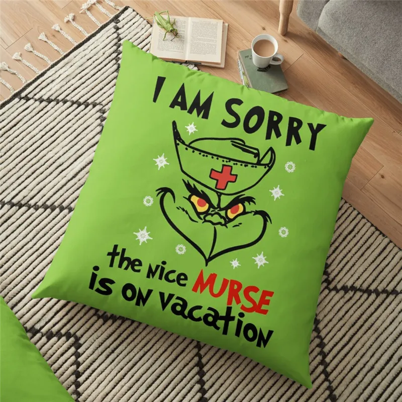 

Merry christmas cushion Cover The Nice Nurse Printed 45*45cm Christmas Pillowcase Gifts Xmas Cushion Decorative for home