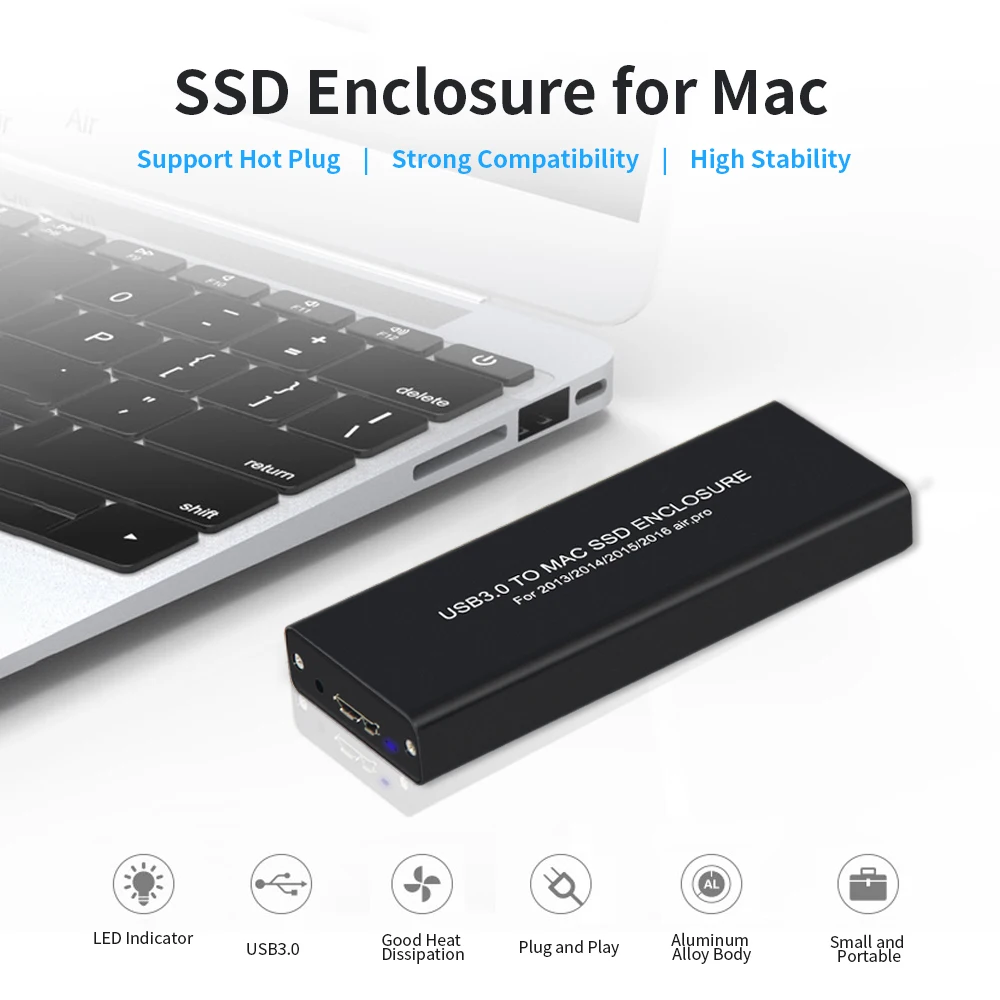 

USB3.0 для Mac SSD USB3.0 алюминиевого сплава SSD HDD Корпус Совместимость с 2013/2014/2015 MacBook Air/Pro/Retina