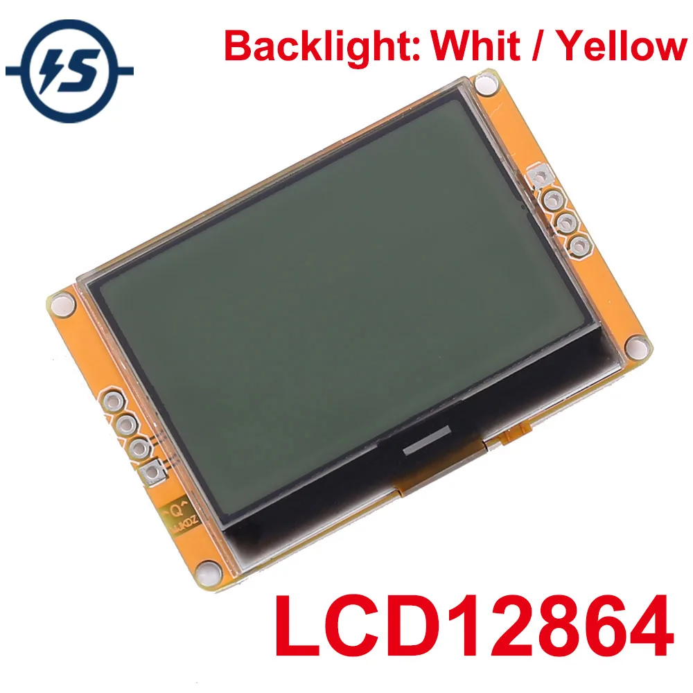 

LCD12864 IIC LCD Display Module 128x64 Dots 5V Graphic Matrix LCD 12864 Yellow / White Backlight