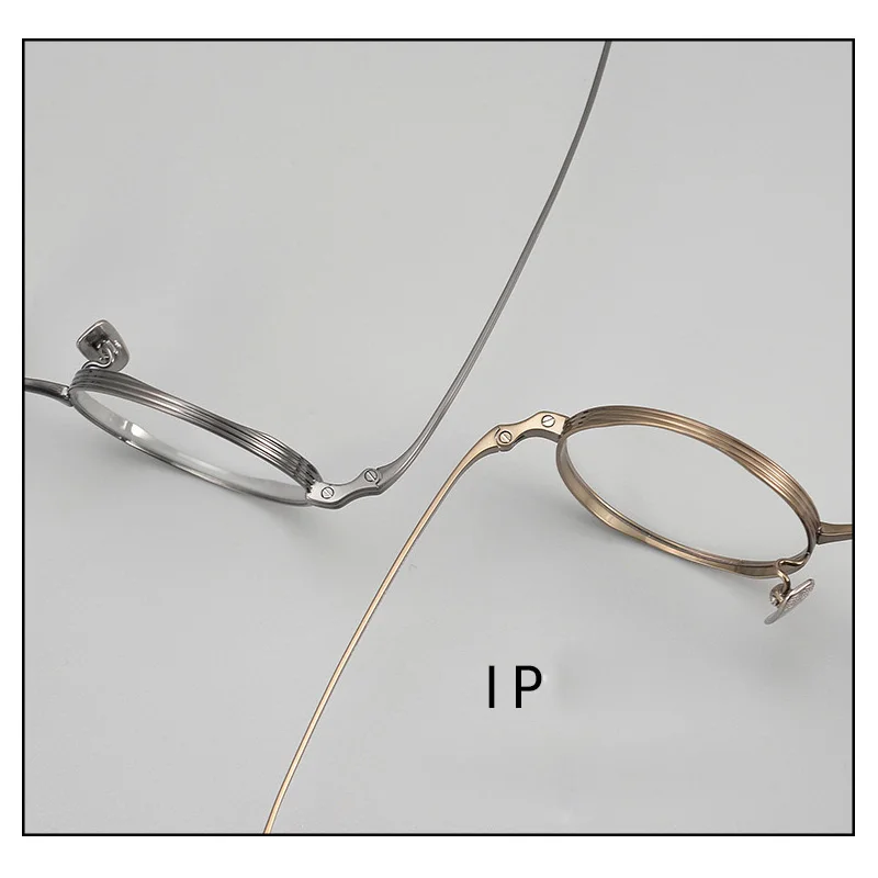 Мужские и женские круглые очки IP из чистого титана винтажные японские для